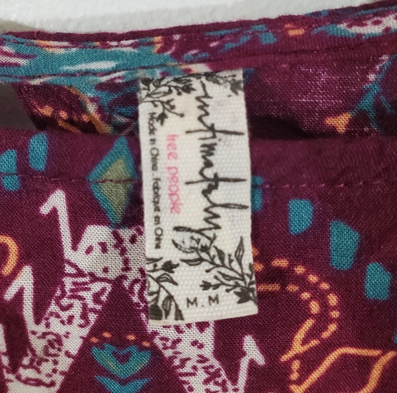 Free People Annka Boarder Slip Dress Black Multi Boho Size Med - Picture 7 of 12